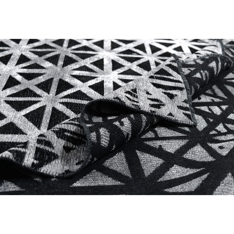 Rapture Geometric Area Rug in Black/Gray, Rectangle 7'10" x 9'10"
