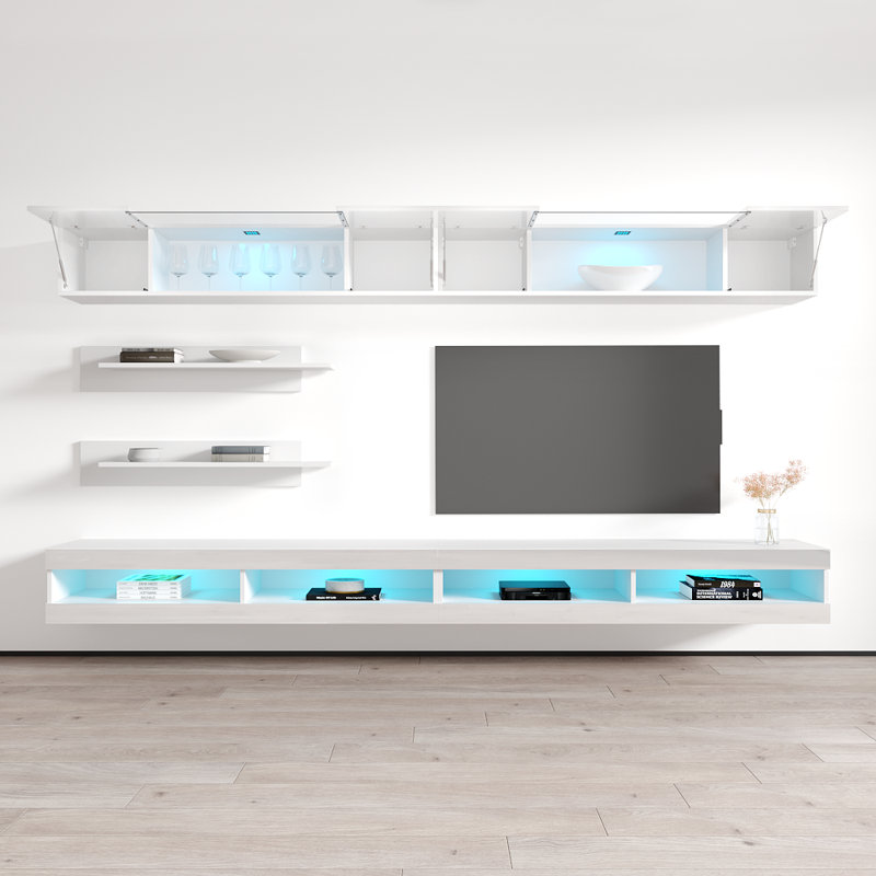 Meuble audio-vidéo flottant Fly, Blanc