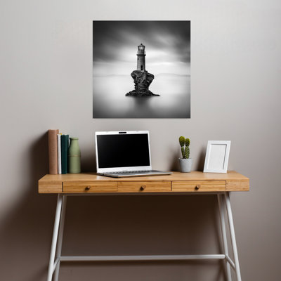 Phare sur les rochers, art mural abstrait contemporain