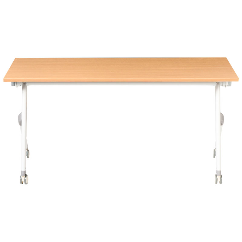 Aarre Foldable Steel Standing Desk, 73cm H x 160cm W x 60cm D, Brown/White