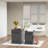 Black Double-layer Nesting Storage Stool Set