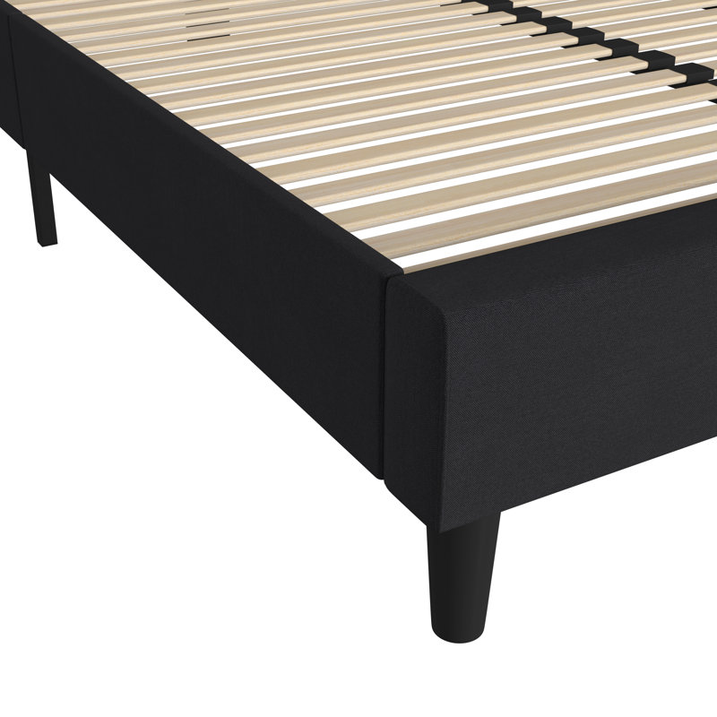 Aluino Fabric Upholstered Platform Bed with Headboard by Flash Furniture, Charcoal, Queen