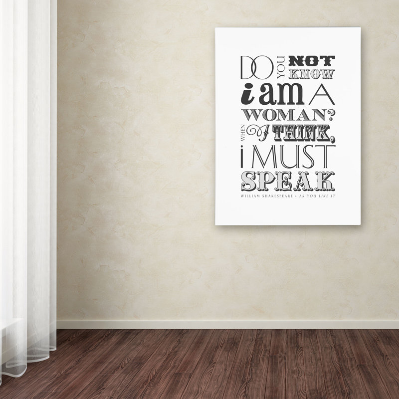 Inspirational Typography Canvas Art in Black and White