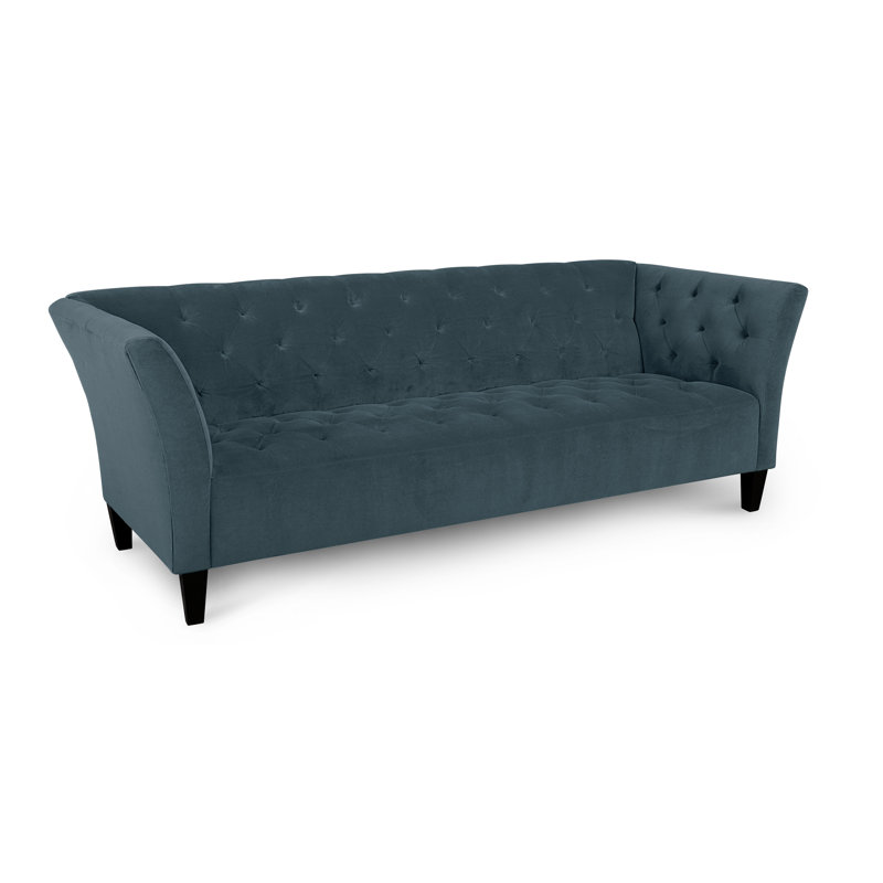 Carruth Upholstered 91'' Sofa, Bella Lagoon Performance Velvet