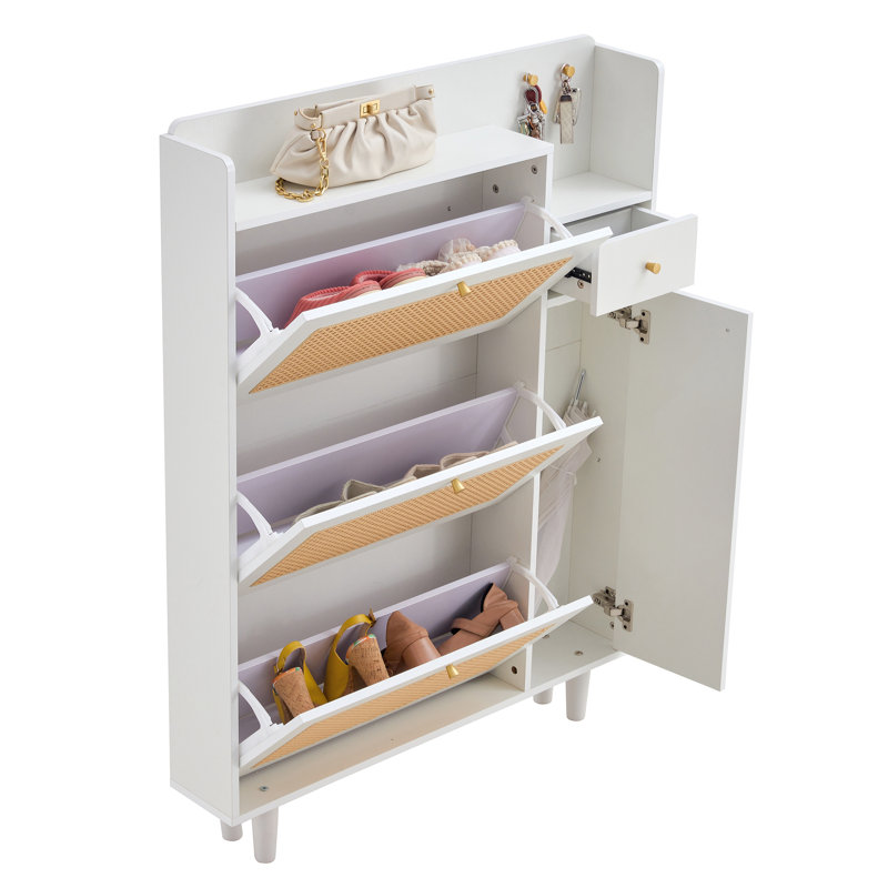 Modern Minimalist Storage Cabinet, Japanese Rattan Shoe Cabinet, Bed Top Cabinet, Small Home Furniture. Suitable For Corridors And Living Rooms