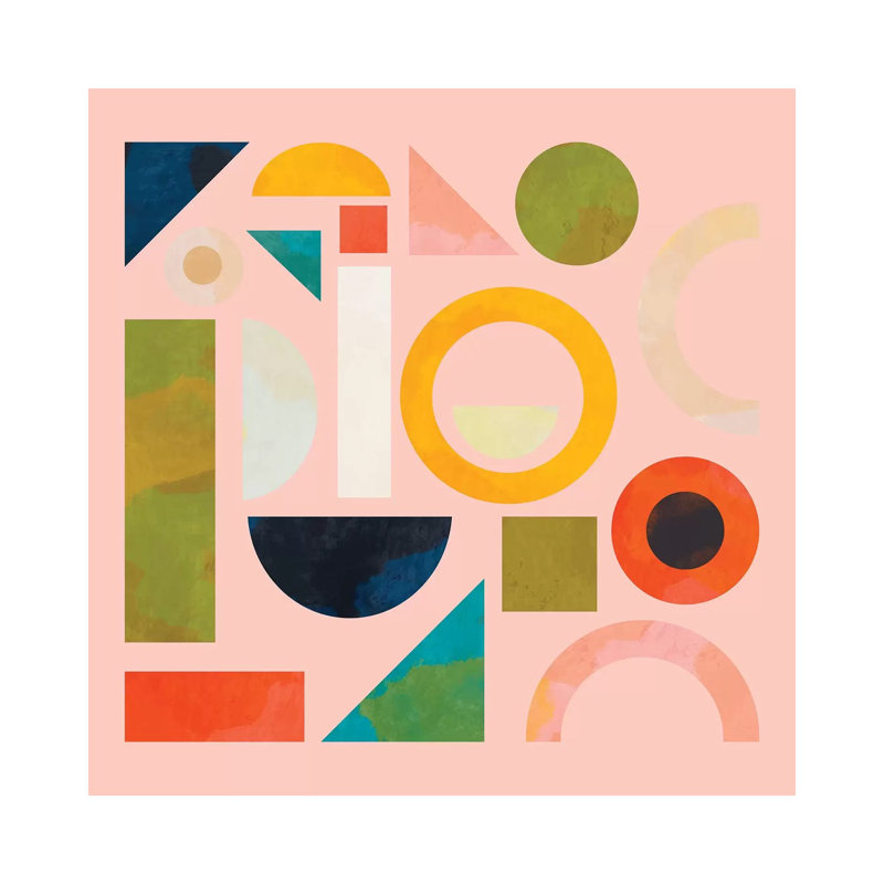 «Geometric Play Modern Art» par Ana Rut Bré - impression d'art graphique, Aucun mat, Toile tendue