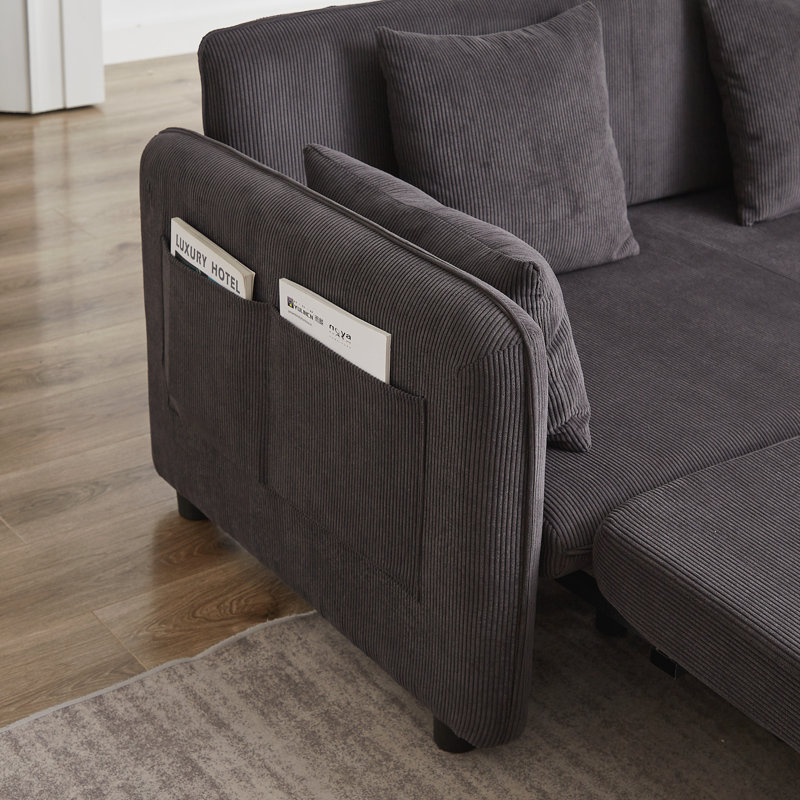 Sleeper with Pullout Bed, Dark Gray