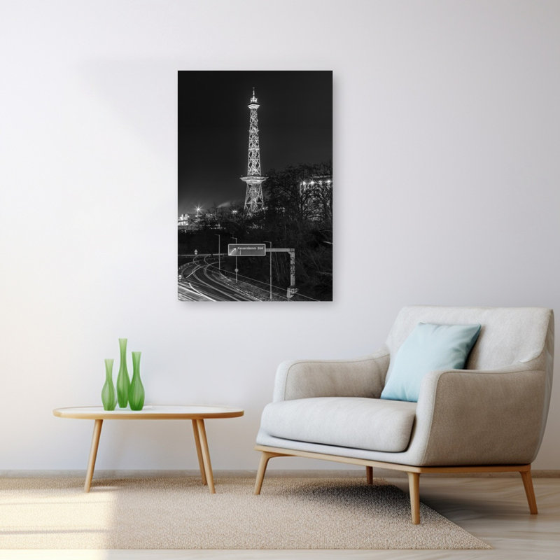 «Berlin Tower Trails», impression d'art moderne abstrait géométrique, 48" H x 32" W