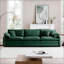 Canapé modulaire 3 places Mid-Century moderne avec 2 accoudoirs 3 coussins décoratifs - Velours côtelé vert sauge, pour le salon, la chambre à coucher | Vert | Velours côtelé-497767439