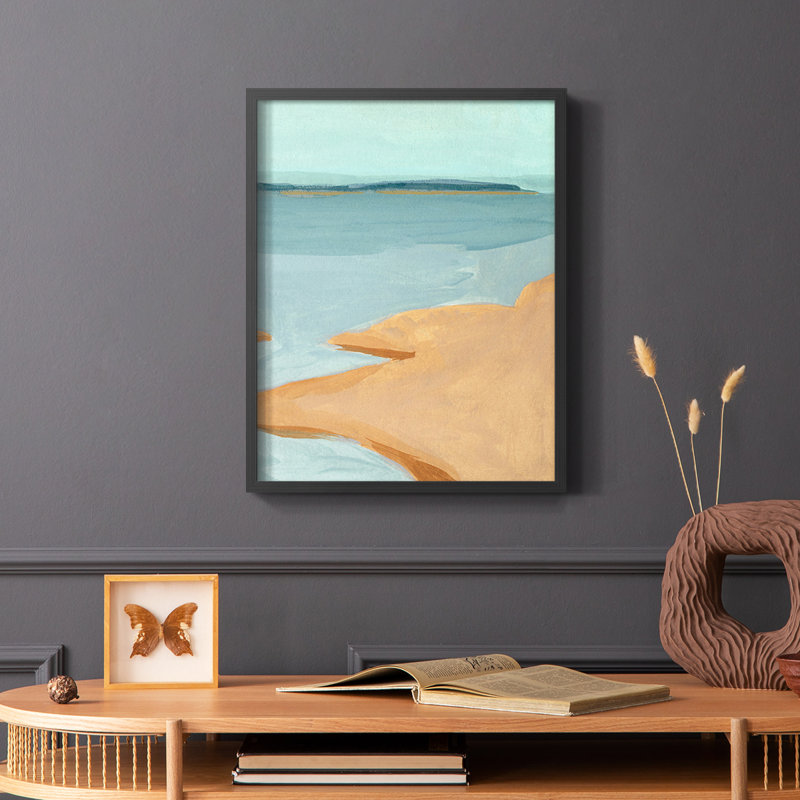 «Out on the Sandbar III», reproduction encadrée - bois massif, Noir, H 14 po x l 11 po