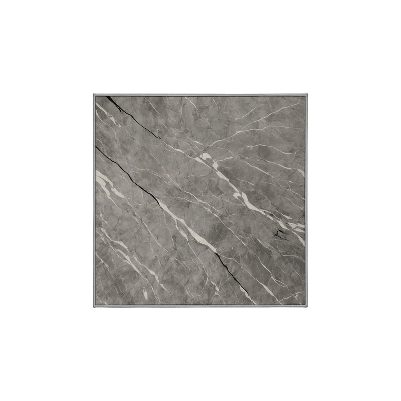 Machine Washable Gray Area Rug, Square 5'