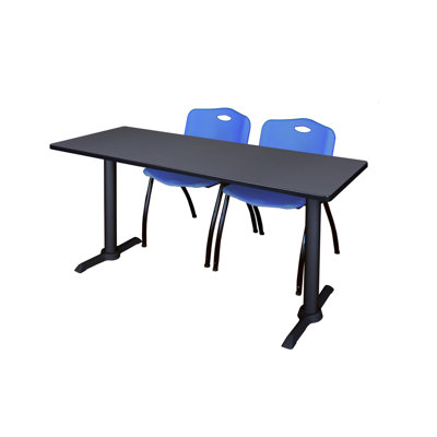 Neyland Cain T-Base Training Seminar Table & 2 M Stack Chairs