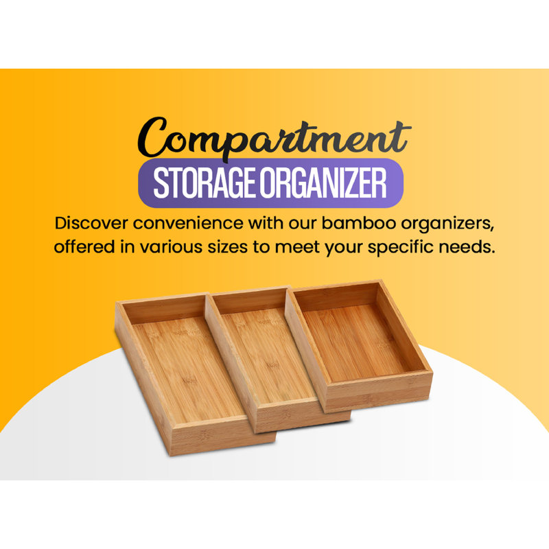 Bamboo 2"H x 3"W x 9"D Drawer Organizer