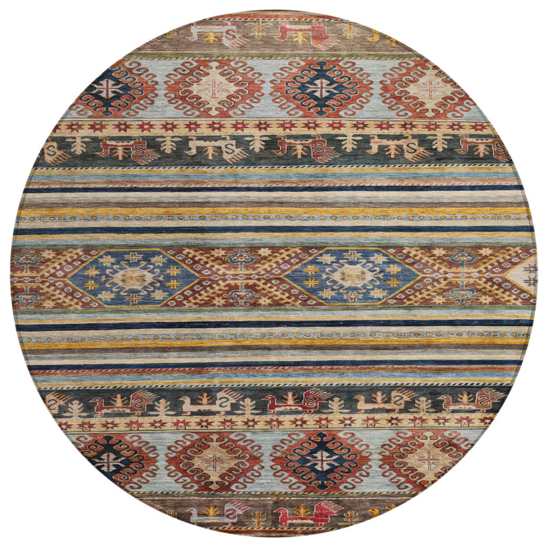 Tapis rond 8 po Tribal
