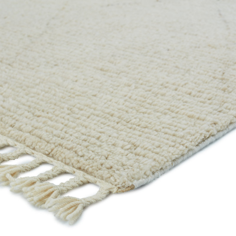 Manesa Wool Geometric Area Rug in Cream/Dark Brown, Rectangle 8' x 10'