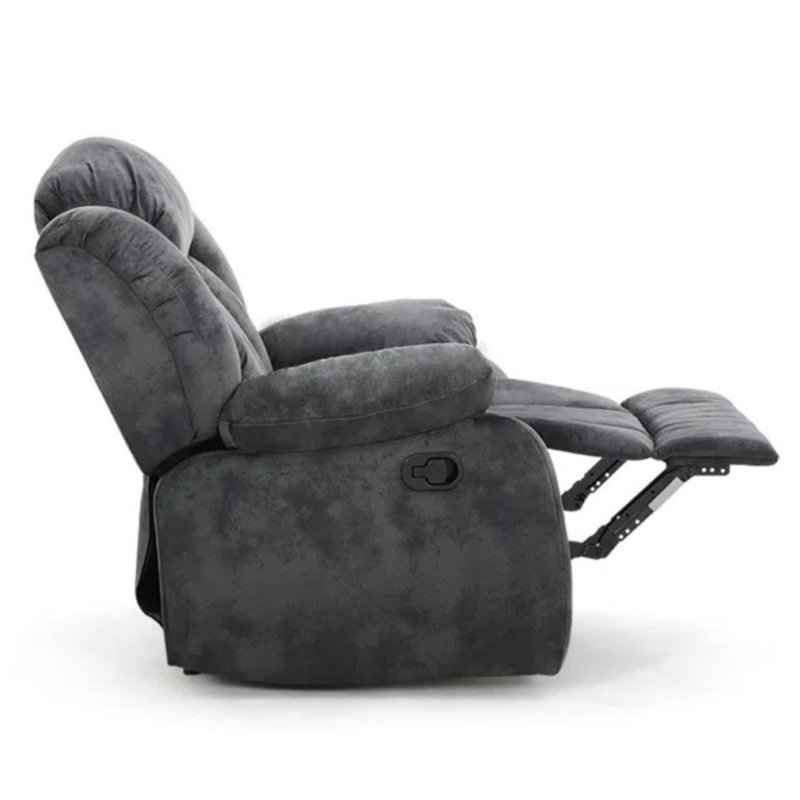 35.1'' Wide Skin-Friendly Microfiber Upholstered Manual Recliner, Set Of 2, Dark Gray