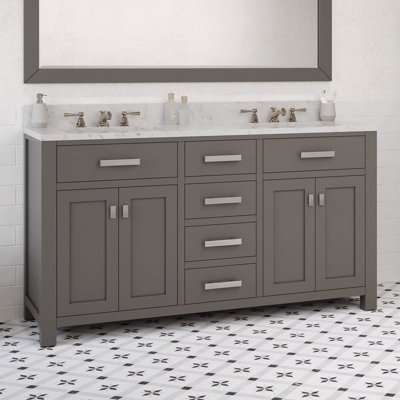 Minnetrista Double Bathroom Vanity with Marble Top