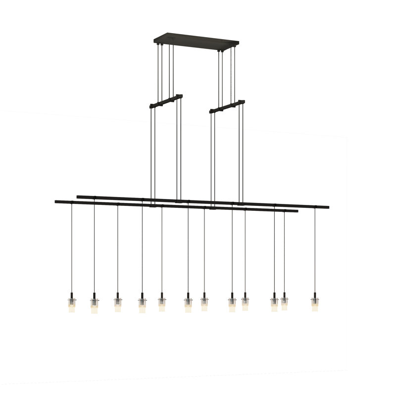 Suspenders 12 - Light Satin Black LED Kitchen Island Pendant