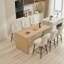 Ensemble de 2 chaises de salle à manger, pieds de fer réglables et chaises de bar simples en velours beige-1802378003