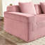 Velours côtelé rose en forme de U 4 places avec siège profond, coussins décoratifs et mousse à mémoire de forme très élastique pour un espace de jeu confortable