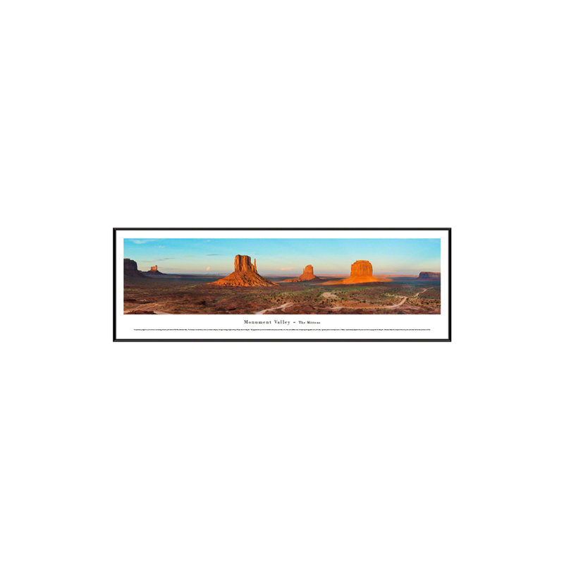 Affiche panoramique, Monument Valley, The Mittens, Encadré, H 13,75 po x l 40,25 po