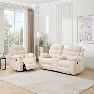 2 Piece Linen Reclining Living Room Set