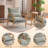 2Pcs Chenille Accent Chair Armchair With Pillow-1175849210