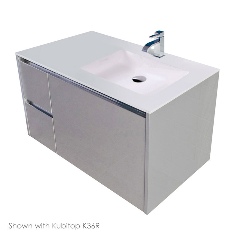 Kubitop 36.5'' L Bathroom Sink, Matte White, Single Hole Faucet