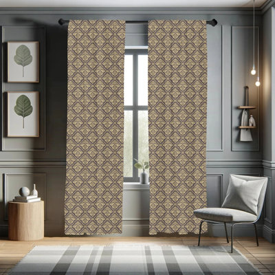 Paire de rideaux semi-transparents avec passe-tringle Damask