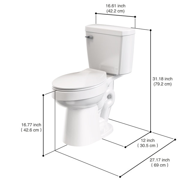thumbnail image 2 of ELLAI Two-Piece Elongated Toilet - Comfort Height (ADA), 1.28 GPF, Powerful Single Flush, 12" Rough-In, White 2 of 13