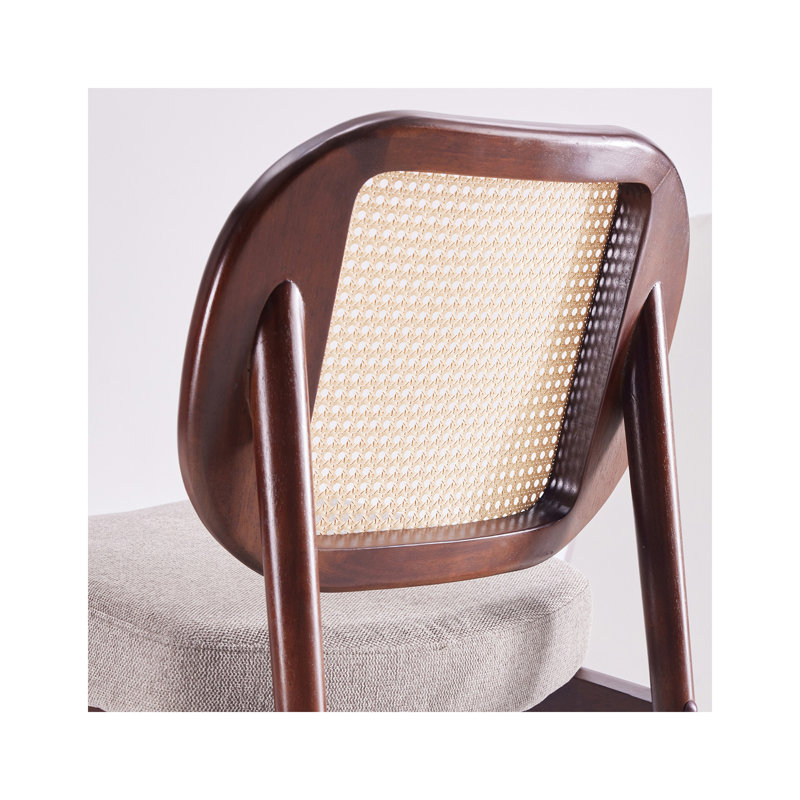Fauteuil d'appoint en bois d'hévéa rembourré de velours l 25,2 po x P 21,7 po x H 31 po Farini, Grey