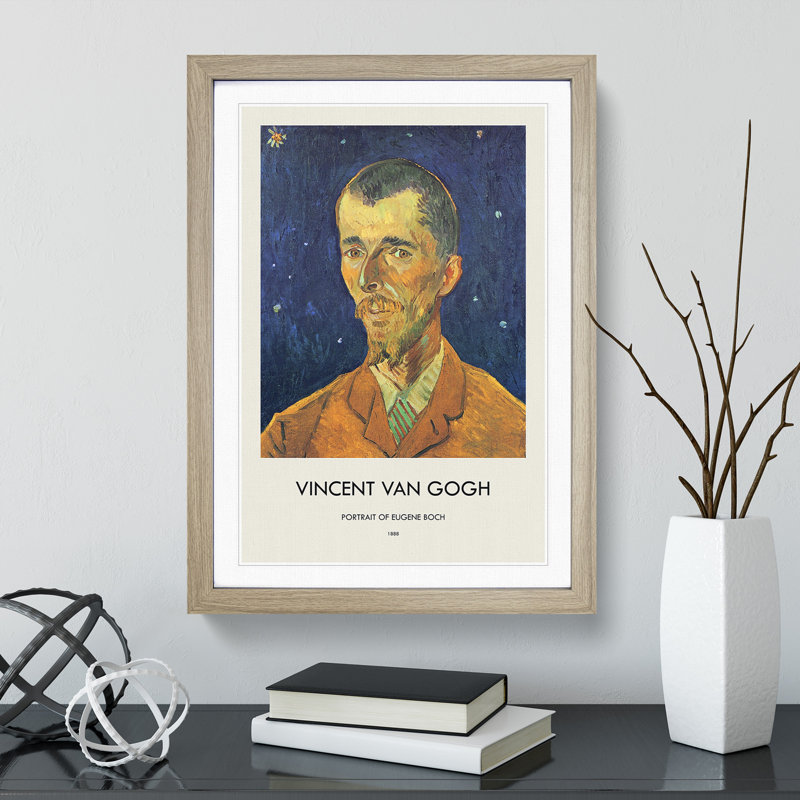 Eugene Boch by Vincent Van Gogh - Single Picture Frame Print, Oak Framed, 65cm H x 48cm W x 2cm D