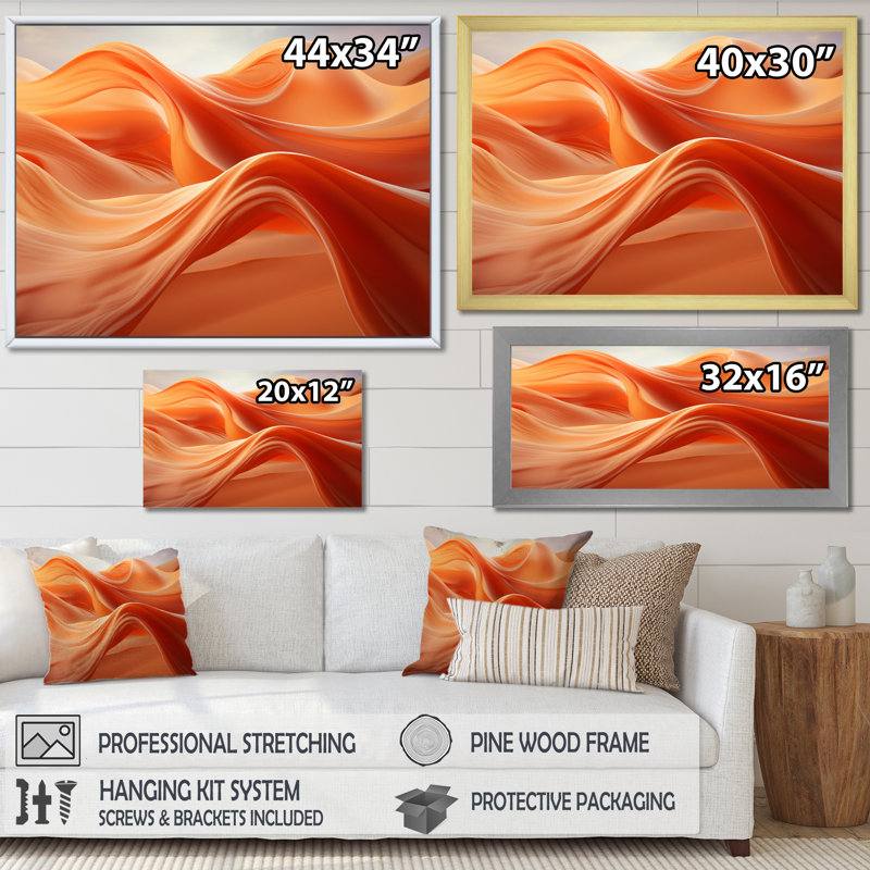 Desert Sands Symphony I - impression, H 12 po x l 20 po x P 1 po, Cadre flottant blanc