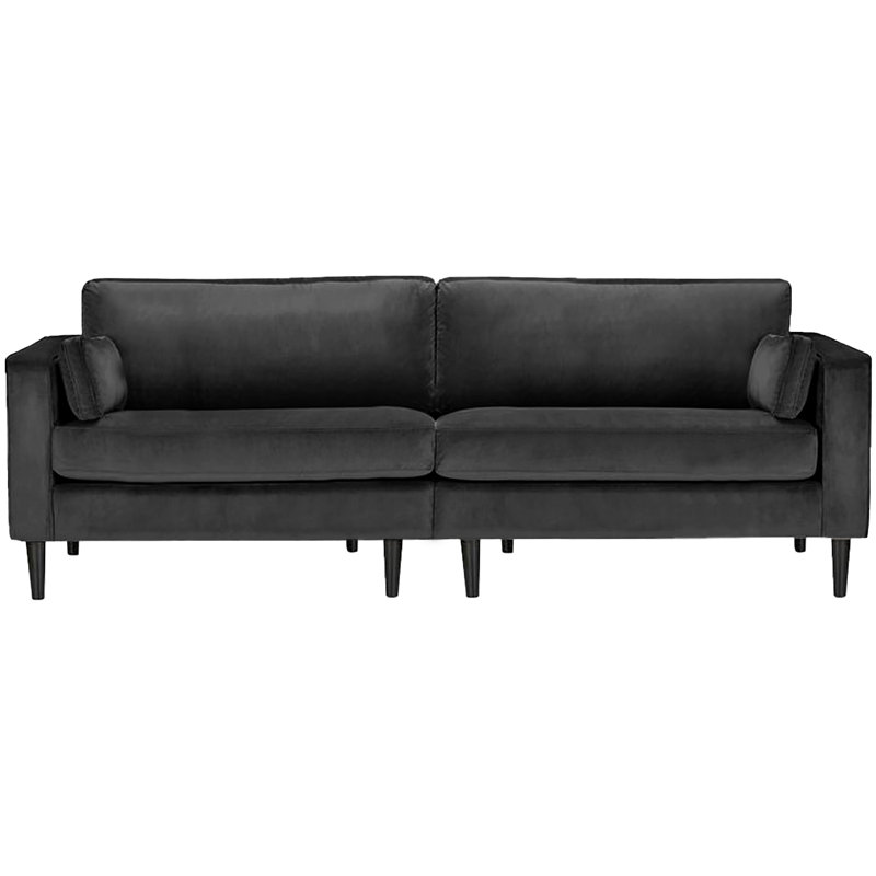 Millerville 4 Seater Velvet Sofa, Black