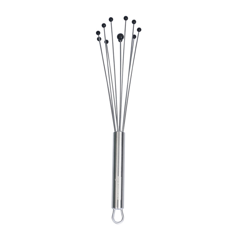 Fouet à boules en acier inoxydable de 10,5 po avec embouts en silicone - paquet de 6 - fouet standard allemand pour sauces et sauces, anti-rayures, lavable au lave-vaisselle - fouet à boules en silicone antiadhésif pour la cuisson