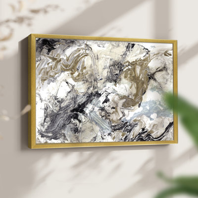 Marbelized Abstract -Framed Print - Restickable