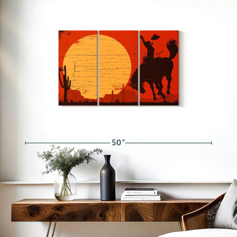 Lelar American Cowboy, 20" H x 33" W