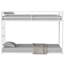 Structure de lit simple en métal blanc, support, marches confortables, caractéristiques, installation rapide