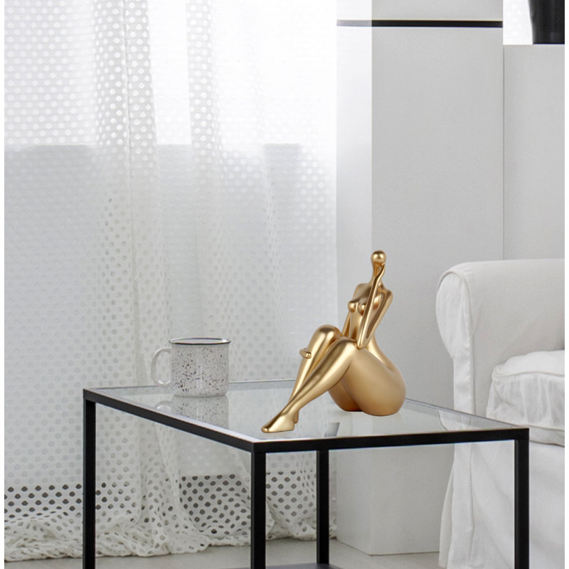 People Statue, Gold, 26.5cm H x 27cm W x 13cm D