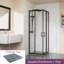 Savicky 700mm x 700mm x 1900mm Square Shower Enclosure with SMC Slate Effect Tray-677733132-677733133