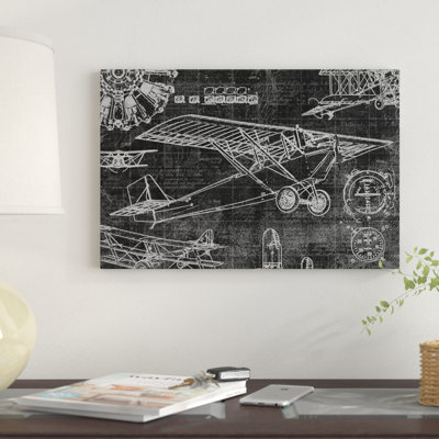« rétro aviation i », impression sur toile
