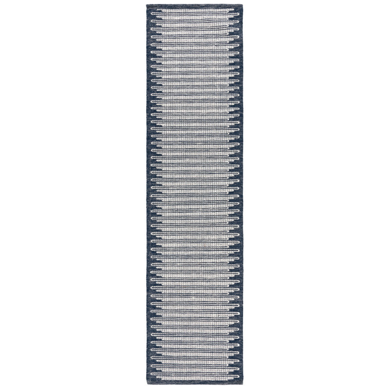 Tapis rayé en laine et coton Coghill, Tapis de couloir 2 pi 3 po x 9 pi