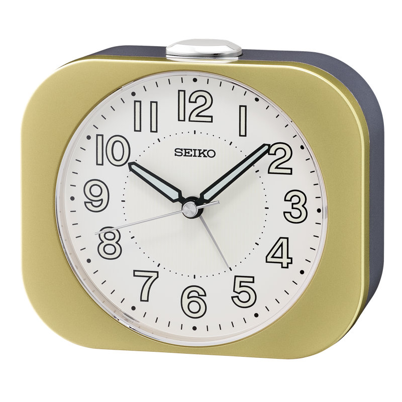 QHE206GLH Basic Alarm Clock, Golden, Gold