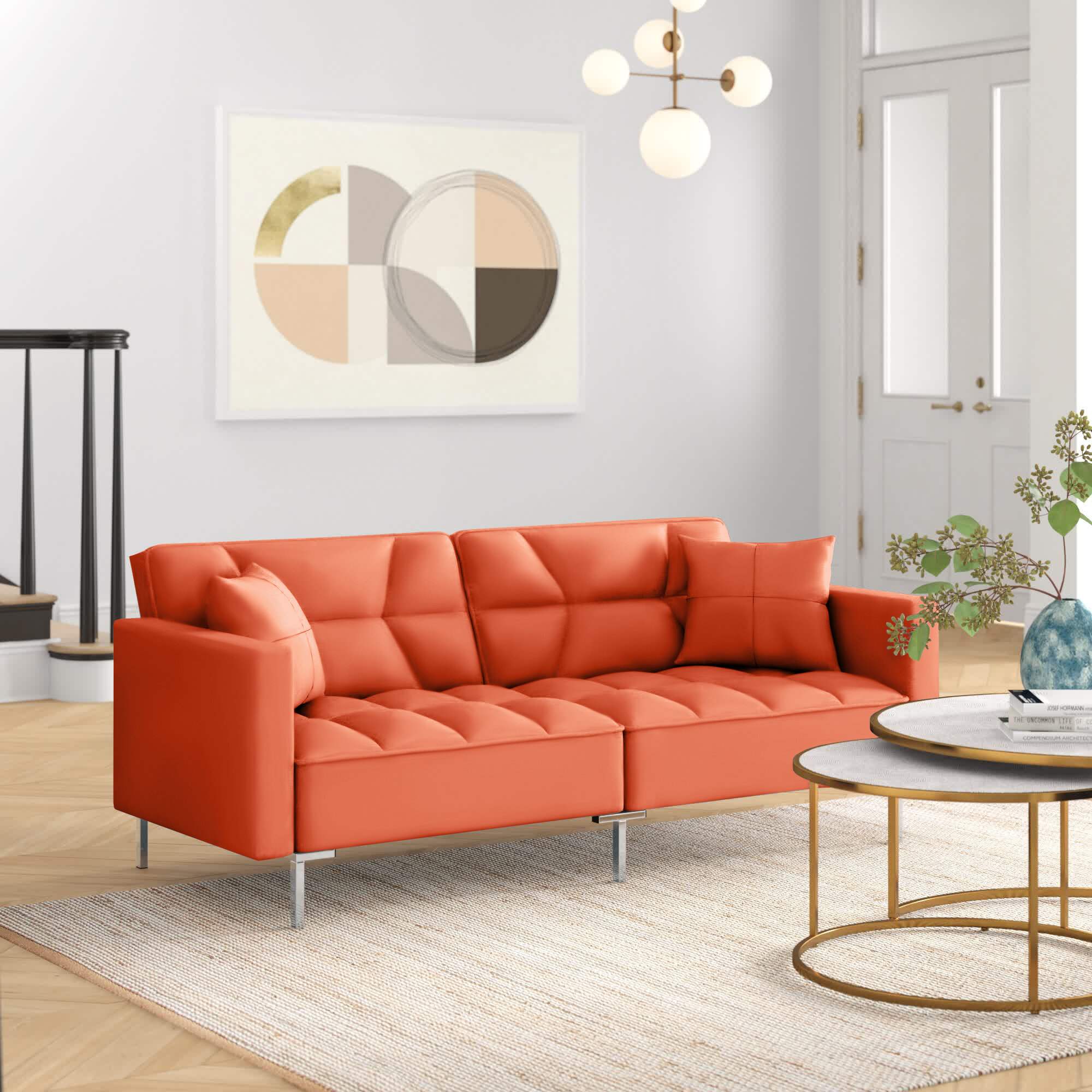 Mercury row imani velvet deals convertible sofa