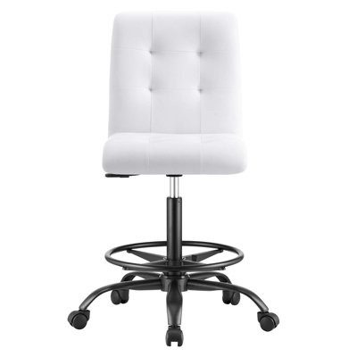 Modway Prim Armless Vegan Leather Drafting Chair