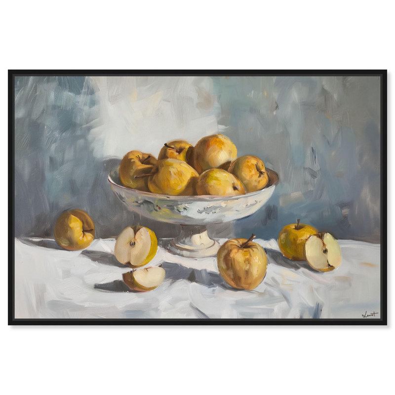 Art mural sur toile «Apples Still Life» par Art Remedy, Cadre noir, H 11 po x l 16 po
