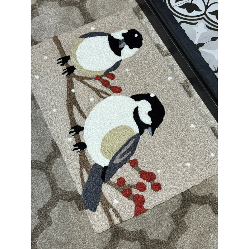 Lark Manor™ Rug Winterberries & Chickadees