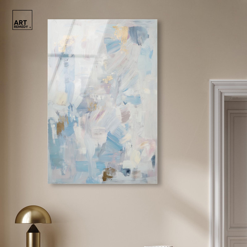«Tropic Ice», art mural bleu apaisant par Art Remedy, H 45 po x l 30 po