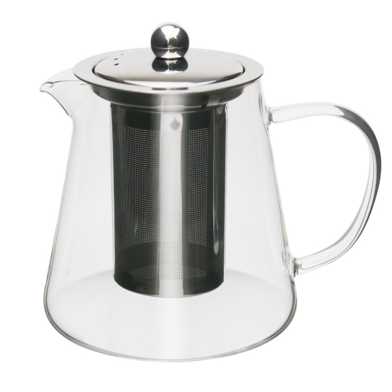 25,4 oz Théière en verre avec infuseur amovible, coffre-fort à induction