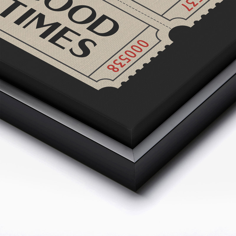 Good Times billets de cinéma, 16"H x 20"W, Canvas, Black Framed